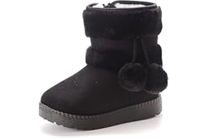 Yeeteepot Botas de Nieve para Niños Invierno Calentar Anti-Deslizante Botines Niñas Felpa Forradas Zapatos Cómodos Ligero Planas Zapatos Botas de Bebés Unisexo