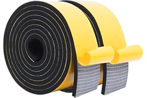 WochiTV High Density Foam Rubber Tape 50mm(W) x 6mm(T), Weatherstrip, Gasket Seal, Anti-Vibration, Anti-Collision, Shockproof, Car, Turck, Air Conditioner, Total 4m (2 Strips, 2M Long Each)