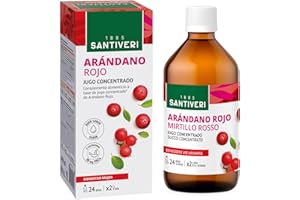 SANTIVERI - Concentrado de Arándano Rojo con Alto Contenido en Proantocianidinas 180mg/100ml, Sin Azúcar - Frasco de 490 ml