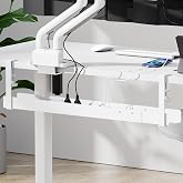 Mimoke Desk Cable Organizer 800-1200mm with Accessories, Easy Assembly with Clamps, White