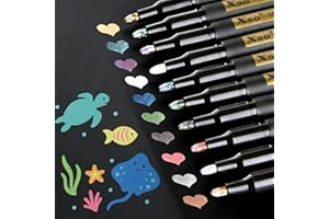 ‎ABEIER ABEIER Metallic Marker Stifte,10 Farben Metallischen Stift Pens,Gold Metallischen Stift set für schwarzes Papier,Steinmalerei, gästebuch,Kartenherstellung,Scrapbooking,Handwerk, zum Metall,Holz