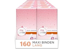‎PERE’S CANDY 1 x Camelia Maxi Binden LANG-Set 160 Stück (10 x 16) inkontinenzeinlagen für Damen Monatspackung
