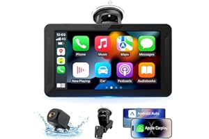 Veralady 7" Carplay Screen for Car, Android Auto Screen Car Tablet Mirror Link with 1080P Rear Camera, Car Play Screen with Bluetooth Music AUX Media Player IPS Touchscreen