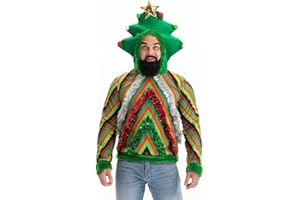 U LOOK UGLY TODAY Unisex Men's Christmas Jumper Hoodie Funny Ugly Reindeer Santa Elf Novelty Xmas Tree Womens's Gift Sweater