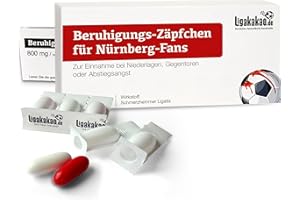 LIGAKAKAO Beruhigungs-Zäpfchen® für Nürnberg-Fans | Lakritz-Zäpfchen für NÜRNBERG-Fans zur Einnahme bei Niederlagen, Gegentoren & Abstiegsangst | Mehr verrückte Männer Geschenk Fanartikel über „Farbe“