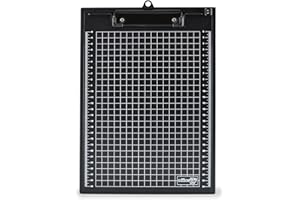 OFFICE BOX Soporte con pinza cuadriculado A4+ en plástico rígido con sujeta bolígrafo, reglas, colgador y protectores de papel.