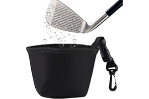 Lyreh Sac Nettoyage Golf, Portable Doublure Imperméable Nettoyeur Clubs et Balles avec Clip Détachable Accessoires de Sport de Plein Air pour Golfeurs (Noir)