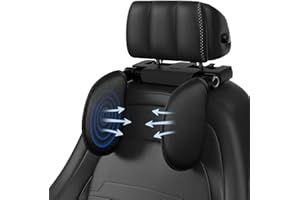 PQETBV Kopfstütze Auto, Nackenstütze Auto Verstellbare Seitliches Kopfstützkissen, 360°Einstellbar Komfort für Kinder und Erwachsene, Nackenstütze Auto zum Schlafen - Schwarz