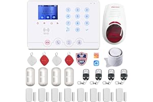 Wolf Guard W4Q-W03 WiFi + 4G Wireless Home Antifurto Kit Sistema di Allarme Tuya Smartlife APP Alexa, con Sirena Finestra Porta Sensore Rilevatore di Movimento RFID