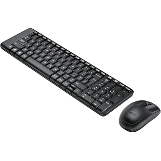 Logitech MK215 Wireless Keyboard and Mouse Combo for Windows, 2.4 GHz Wireless, Compact Design, 2-Year Battery Life(Keyboard),5 Month Battery Life(Mouse) PC/Laptop- Black