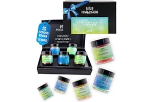 ‎HALLINGERS GENUSS MANUFAKTUR Hallingers Genuss Manufaktur Badesalz Geschenkset – 5 Badezusätze mit Totes Meer Salz, Premium Wellness & Spa Set für Frauen, vegan, sanfte Geschenkidee, auch für Adventskalender & Weihnachten