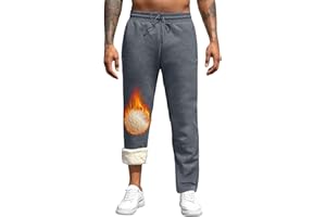 Vorvowry Pantaloni Tuta Uomo Invernali Caldo Felpati Pile Pantalone Termici Cotone Sportivi Joggers con Elastico in Vita Coulisse e Tasche