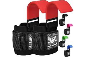 BEAST RAGE Tyngdlyftskrokar Handledsremmar - Tjocka Neopren Vadderade Gummibelagda Fitness Wraps Non Slip Pull Up Marklyftsgr