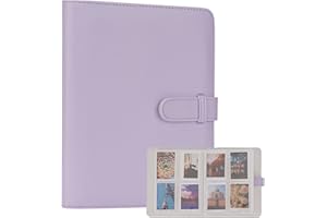 ZUIKAKU 256 Pocket Mini Photo Album for Fuji Instax Mini 70 7s 8 8+ 9 11 25 50s 90, Polaroid Instant Camera, Kodak Smile Printomatic Instant Print Camera and Cards（Purple）