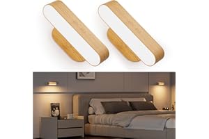 Hensam Applique Murale Intérieure, Lampe Murale LED Sans Fil Rechargeable, Dimmable Lampe Chevet Murale Tactile, 5 Températures de Couleur, Rotatifs 360° Lumiere Murale pour Chambre Salon, 2PC