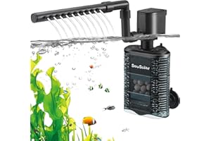 SOUSLOW Filtro Interno per Acquario da 3 W, Circolazione di Ossigeno, Silenzioso, Adatto per Piccoli Acquari/Tartarughe, 390 L/H