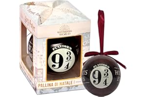 Ciao - Bola Ornamental Harry Potter riel 9 3/4 (Ø7,5 cm) Original Wizarding World con Cinta de Tela para árbol de Navidad en giftbox