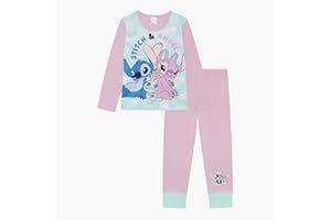 Disney Lilo & Stitch Ensemble de pyjama 2 pièces pour fille avec Stitch & Angel, multicolore, âge 5-12 ans