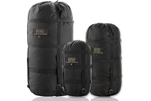 M-Tac Sacco a pelo a compressione, militare, impermeabile, leggero, in nylon, per viaggi, campeggio, escursionismo, attività all'aperto, 12 litri, taglia M