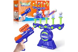 Welltin Hover Shooting Games Toys for 6 7 8 9 10+ Year Old Boys Kids, Nerf Gun Toy with Auto Reset Targets Birthday Christmas Xmas Gifts for 6-12 Year Old Boys Kids Outdoor & Indoor Cool Toy