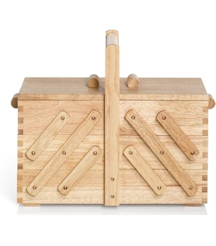 Rayher houten naaikastje, FSC Mixed Credit, 34,5 x 20 x 21,5 cm, naturel, 12 x 31 x 37,5 cm