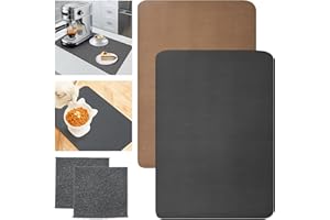 PXBSNB 2 maty ociekowe do ekspresu do kawy, 40 x 30 cm, szybkoschnące, z antypoślizgową gumową matą, ziemia okrzemkowa, podkładka do ekspresu do kawy do zlewozmywaka (brązowa + szara)