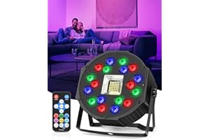 MOSFIATA 2 in1 Strobe Stage Light, 18 LED Lamps and 36 White Bead Strobe Lights,WRGB Party Disco Lighting, Par Lights for Musical Stage Halloween Parties