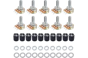 10Pcs Drehpotentiometer Joystick 10K Potentiometer Set Linear Taper Potenziometer Drehpotentiometer mit Muttern und Unterlegscheiben Rotary Encoder Lewttyer