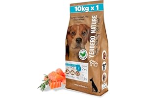 YERBERO Nature Salmon & Rice Pienso sin Gluten con Salmon para Perros - Alimento Hipoalergénico con Alta Digestibilidad - Comida Natural y Omega 3 y 29% de Proteína - 10 kg