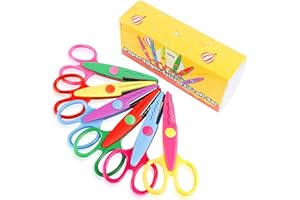 Ucec - Juego de 6 tijeras de bordes festoneados para papel, multicolor