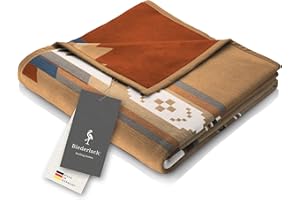 ‎BIEDERLACK Biederlack Kuscheldecke Montana I Wohndecke aus Baumwollmischgewebe I Sofadecke in 150 x 200 cm I braune Decke im traditionellen Stil I Made in Germany