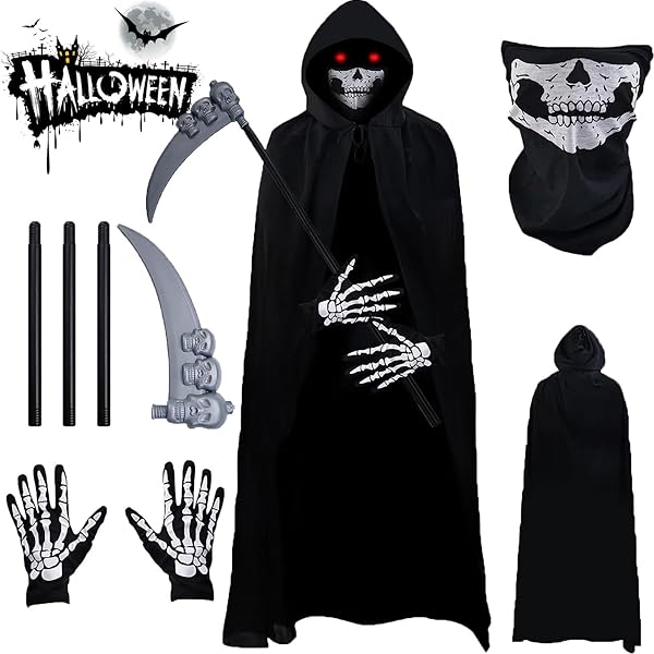 Mantello Vampiro Halloween Reversibile Rosso/Nero - Con Cappuccio Per Feste E Costumi - Foto 5