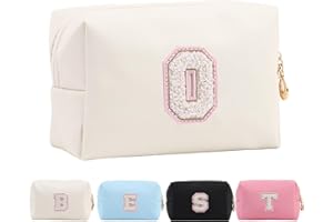 Tolmaiertu Personalized Makeup Bag,Waterproof Travel Makeup Pouch Cosmetic Bag Birthday Gift for Women Mom，Bride Bridesmaid Cosmetic Bag A-Z