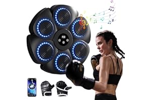 JOPWUE Smart Music Boxing Machine,Wall Mounted Boxing Machine with Boxing Gloves,9 Speed ​​Modes and Counting Mode,Music Boxing Machine for Adults and Children Exercise,Home Office Fitness