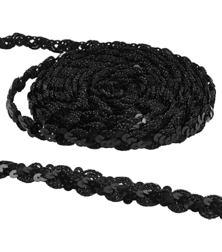Bunte Pailletten-Bänder Elastisch – 4 Verschiedene Muster, Je 0,91 M Lang, Ideal Für DIY, Nähen & Bastel-Dekoration