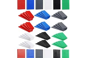 QUALDESN 60 PCS Plastic Packers, 28mm x 100mm Durable Plastic Shims (1-6mm) for Flooring and Wall Tiling, Adjustable Gap Alignment, Ideal for DIY Home Improvement or Professional Construction