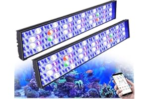 PopBloom WiFi acquario marino Luce LED, lampada per acquario a spettro completo per la barriera corallina SPS/LPS Luce della vasca dei pesci (120W (per 110-140cm))