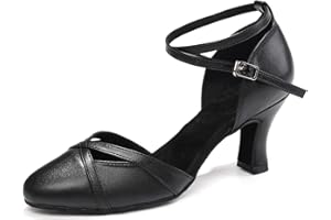 ZYXWVU Zapatos de Baile Latin Mujer Cerrados Bachata y Salsa Tango Vals Zapatos de Danza