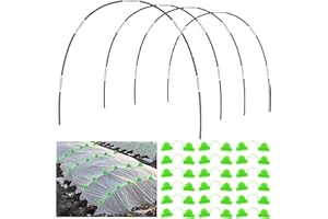 ULELE 36Pcs Garden Hoops for Netting, Black Garden Tunnel Hoops for Row Cover Garden Hoops Grow Tunnel Hoop House Greenhouse Tunnel Arches Garden Hoops for Raised Beds, 30 Galvanized Joints, 18 Clip