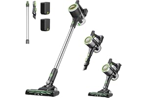 EUREKA NEC370 Aspirapolvere Senza Fili, Scopa Elettrica Senza Fili 3 in 1 90AW Aspirazione, 2 Batterie Rimovibili 40x2 Autonomia Minima per Pavimenti duri, Tappeti e Peli di Animali Domestici