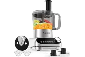 Camic Küchenmaschine 1500W Food Processor mit 2.5L Schüssel, mit 6 Programmen, Hacken, Schneiden, Mixen – Inkl. Zubehör, für die Küche zu Hause – Standardzubehör
