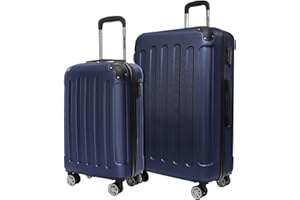 TRVLMORE Kofferset 2 Teilig Hartschale - Koffer & Trolleys Set - Koffer Set 2 - Reisekoffer Set 2 Teilig - Hartschalenkoffer Set 2 Teilig - 2 Teiliges Trolley Set - Koffer 2er Set - Blau