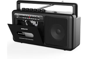 WIITHINK Portable Personal Cassette Player, Retro Tape Player Recorder with Bluetooth, AM/FM Radio Stereo, USB, Earphone Jack, Big Speaker, DC/AC Powered (Black)