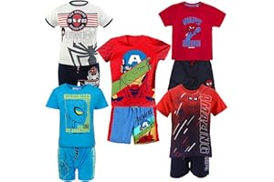 Characters Cartoons Spiderman Marvel Avengers Sonic - Bambino - Completo Coordinato Set 2pz Maglietta e Pantaloncino - Primavera Estate
