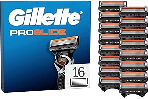 Gillette Proglide Pack de 16 Recambios Para Maquinillas De Afeitar Para Hombre, Cuchillas De Afeitar Con Doble Lubricación y Recortadora De Precisión