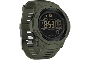 FINDTIME Reloj digital para hombre, podómetro, contador de pasos, resistente al agua, deportivo, rastreador de calorías, reloj táctico militar con cronómetro, alarma, retroiluminación LED, cuenta regresiva