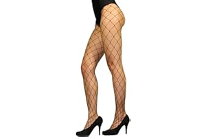 Foxxeo Sexy Netzstrumpfhose schwarz große Maschen Löcher Netz Strumpfhose grobe Kostüm Fasching