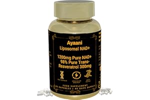 Ayaani Liposomal NAD+ & Trans-Resveratrol Complex 1500 mg — Vegan Capsules for Energy, Healthy Ageing & Fatigue Reduction — High-Absorption Cellular Support, 80 Capsules, UK Supplements