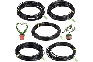 SUPAWAY 5 Rolls Formbar Bonsai Anodiserad Aluminiumtråd Träd Växter 1,0-3,0mm, Svart, Totalt 50 m