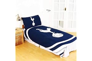 Tottenham Hotspur Official Reversible (SPURS) Single Duvet Cover Set With Pillowcase,2 pcs